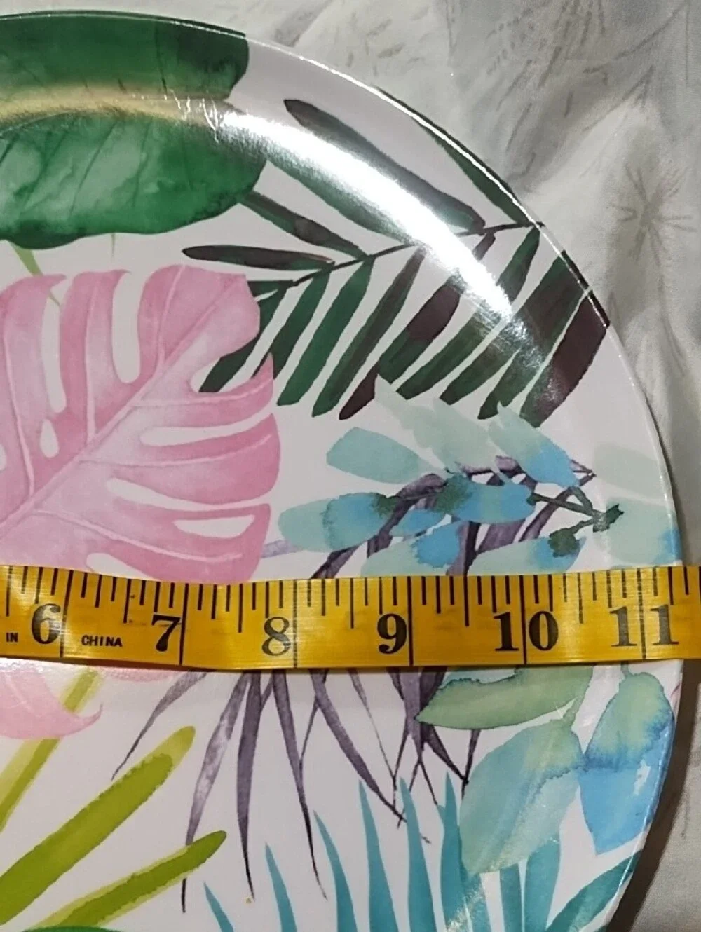 Tropical Floral Dinner Plates – Set Of 11 NWT Multicolor.